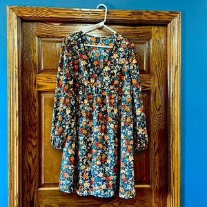 Floral Print Lace A-line